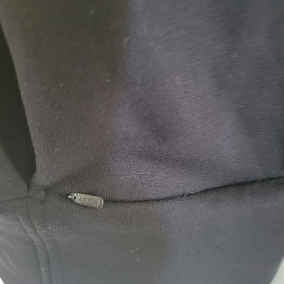 Large Athleta Black Athletic Pullover Track Jacket Sweatshirt Hidden Back Pocket - Picture 3 of 4